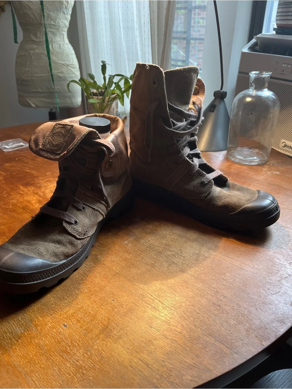 Men's Palladium Boots - Foldable Lace-up Green/Brown